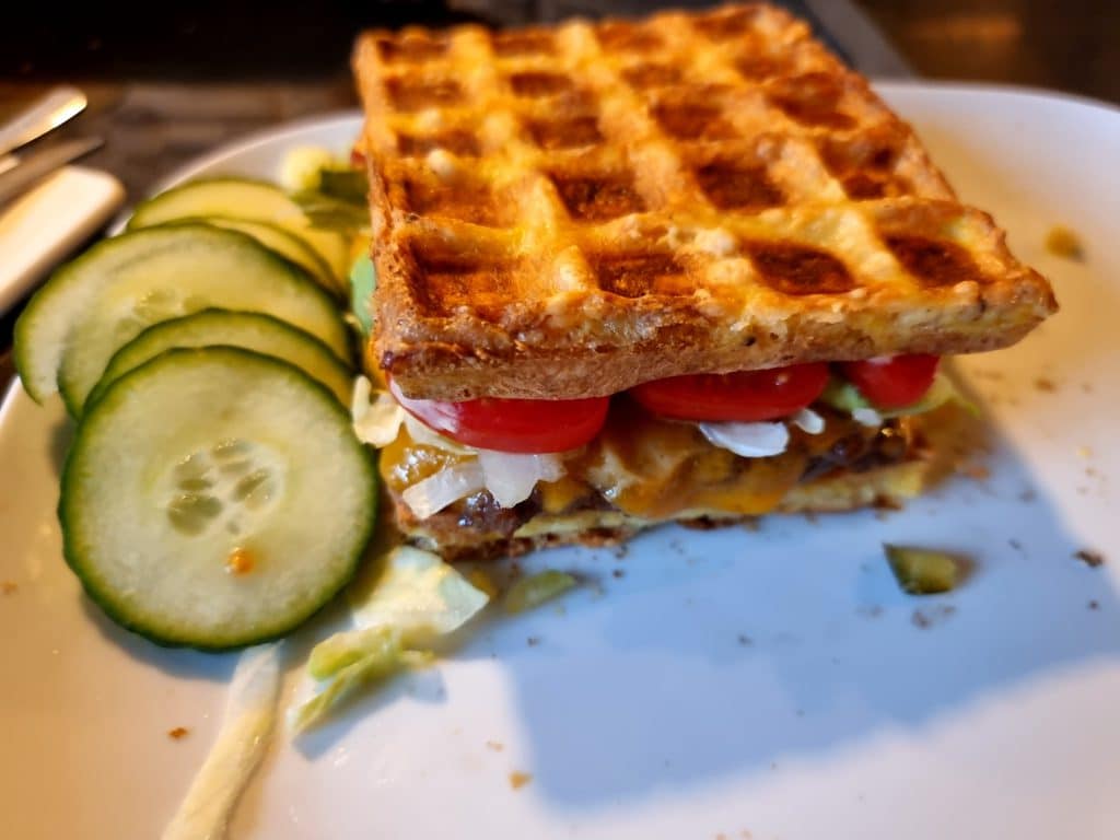 Cheeseburger chaffle Xandra's Keto Kitchen